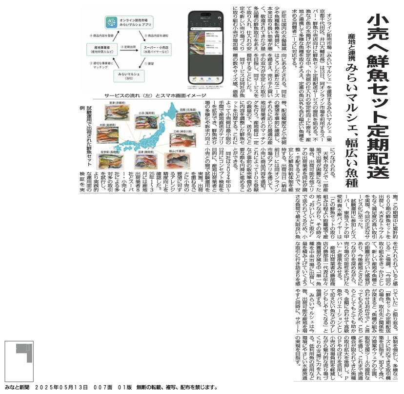 2025年5月13日掲載 みなと新聞より抜粋